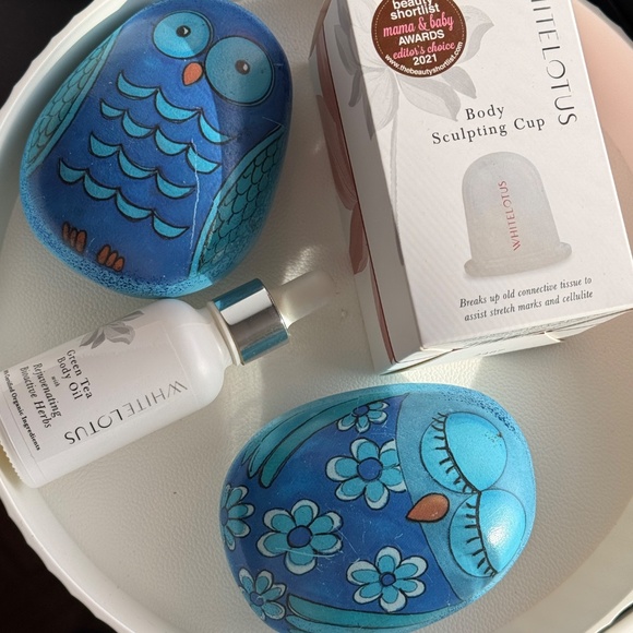White Lotus Body Sculpting Cup + GreenTea Body Oil Duo | Organic Firming & Detox - Picture 2 of 4
